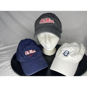 Nike Ole Miss Rebels Landsharks Hat Cap Lot X3 Adjustable Blue Gray White